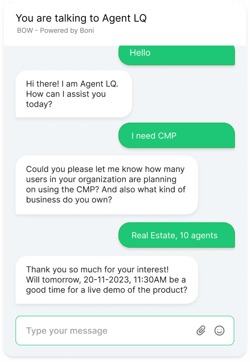 Bow Chat operations analysis screen for branch teams
