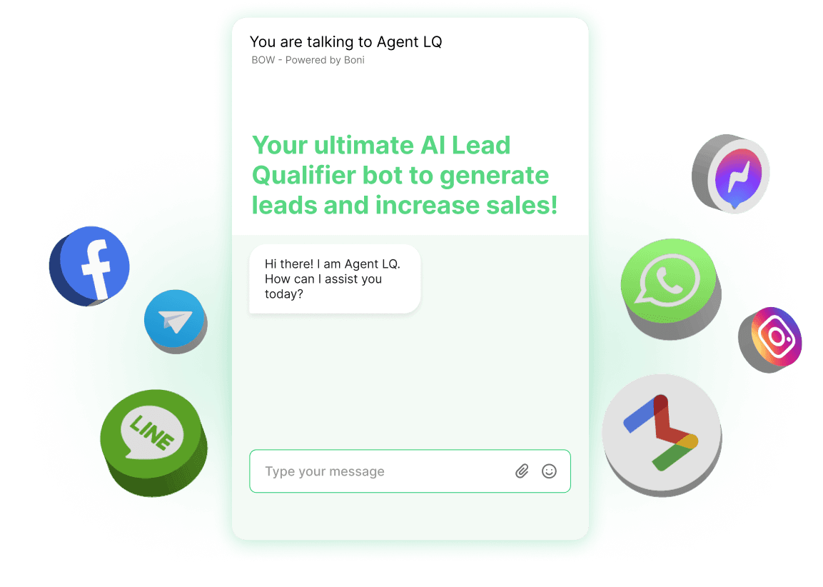 Bow Chat lead qualification screen for real estate enquiries